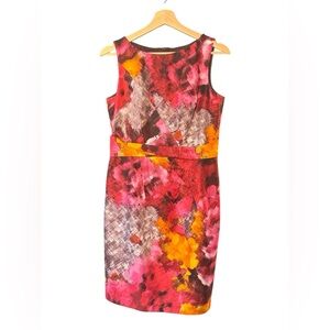 DAVID MEISTER Silk Strapless Cocktail Dress Abstract Print 6